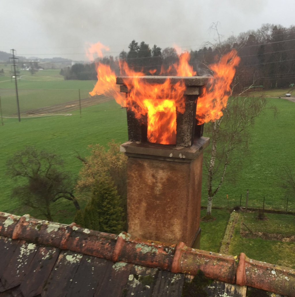 Fire from the chimney